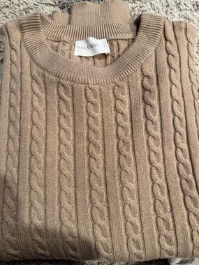 Mia & Tess Cozy Tan Crewneck Sweater